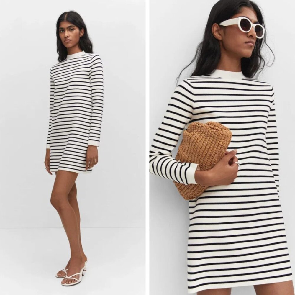 Mango Striped Knit Dress